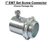 1" EMT Conduit UL Set Screw Connector Steel Zinc H-100S