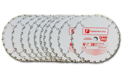 Fasteners Inc Brand (10 PACK) 6-1/2" 24T Wood Cutting Circular Saw Blade