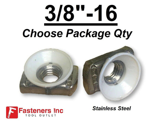 3/8"-16 Stainless Steel Cone Twirl Nuts for Unistrut B-Line Channel