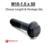 M10-1.5 x 50mm Grade 10.9 Hex Metric Flange Bolts Plain Black Hardened