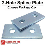 2-Hole Splice Plate x 3-1/2"L for Unistrut Channel #4612 P1065 Zinc Plated