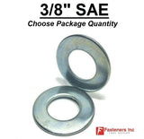 3/8" SAE Flat Washers Zinc Plated Low Carbon / Grade 2