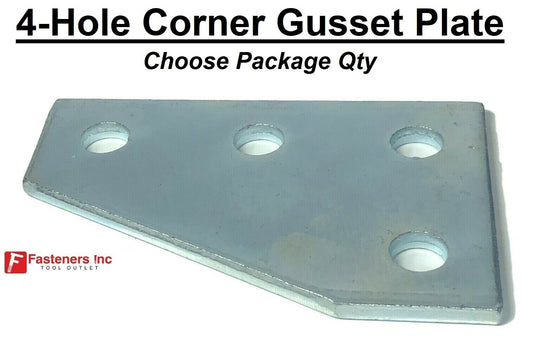 4-Hole Flat Plate Corner Gusset Plate Fitting for Unistrut Channel #4626 P1380
