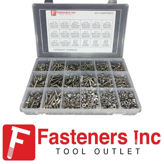 Assorted Stainless Steel Phillips Pan Machine Screws, Nuts, Lock and Flat Washer