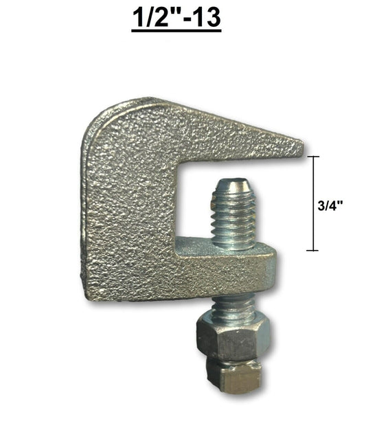 1/2"-13 Threaded Rod Zinc Plated Universal Top 3/4" Throat Beam Clamp