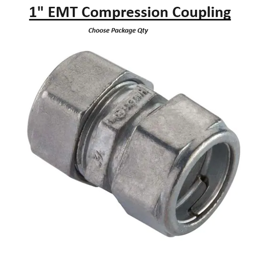 1" EMT Conduit UL Compression Coupling Die Cast Zinc CCP-100