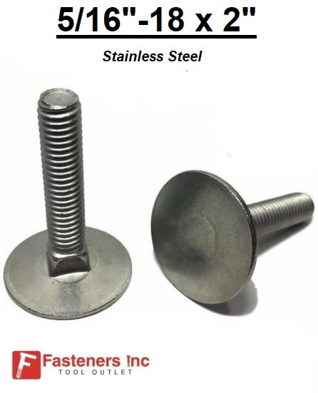 5/16"-18 x 2" Stainless Steel Elevator Bolt Full Thread