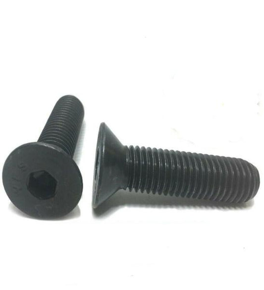 (Qty 100) 3/8-16 x 1 1/2" Flat Head Cap Screw Black Oxide Thread Socket