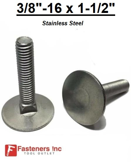 3/8"-16 x 1-1/2" Stainless Steel Elevator Bolt Full Thread