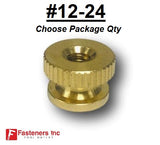 #12-24 Brass Solid Knurled Thumb Nut UNC Decorative