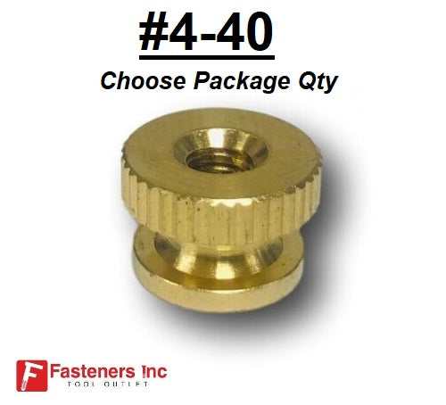 #4-40 Brass Solid Knurled Thumb Nut UNC Decorative