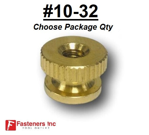 #10-32 Brass Solid Knurled Thumb Nut UNF Decorative