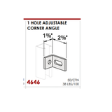 1-Hole 90DEG Corner Adjustable Angle for Unistrut Channel P1750 #4646