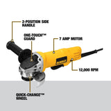 DEWALT, DWE4012, Angle Grinder, 4-1/2 in; 7.5 A, 12,000 rpm, Paddle Switch