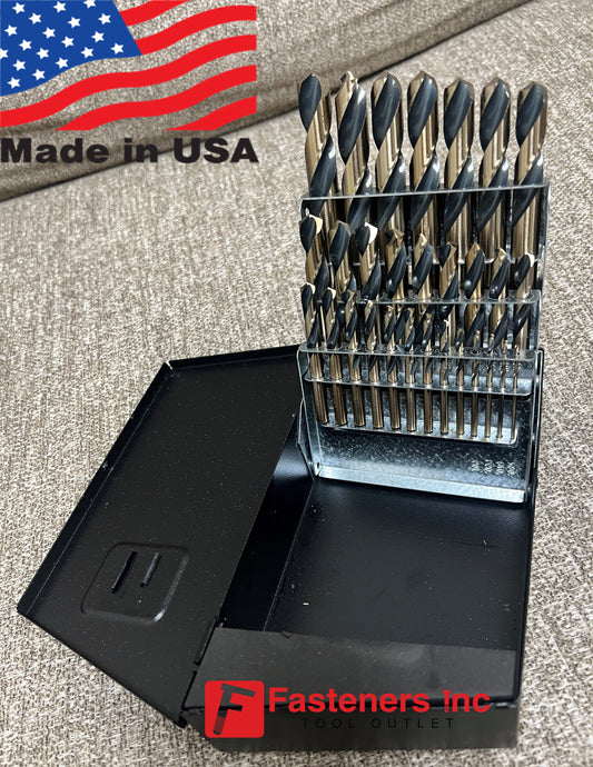 Norseman 29pc Stubby Screw Machine Length M7 Drill Bit Set 1/16-1/2 USA SPT-29