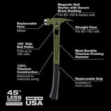 Stiletto TIB15MC-CGR TIBONE 15oz Limited Edition Green Titanium Framing Hammer with Black Handle