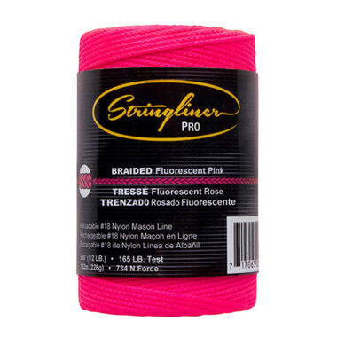 US Tape 35462 Stringliner #18 Construction Line Braided Fluorescent Pink 500'