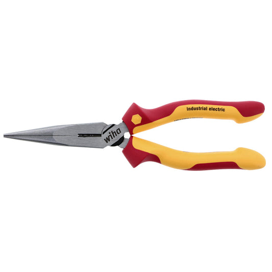 Wiha 32923 INSULATED INDUSTRIAL LONG NOSE PLIERS W/ CUTTERS 8"