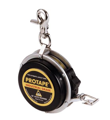 US Tape 45622  ProTape Auto-Rewind Open Reel 3/8" x 50' Black Aluminum Case; 8ths