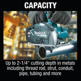 Makita XSC04Z 18V LXT® Lithium‑Ion Brushless Cordless 5‑7/8" Metal Cutting Saw, with Electric Brake and Chip Collector, Tool Only