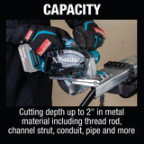 Makita XSC03Z 18V LXT® Lithium‑Ion Cordless 5‑3/8" Metal Cutting Saw, with Electric Brake and Chip Collector, Tool Only