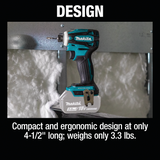 Makita XDT19Z 18V LXT® Lithium‑Ion Brushless Cordless Quick‑Shift Mode™ 4‑Speed Impact Driver, Tool Only