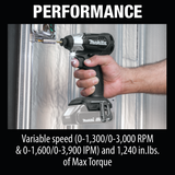 Makita XDT15ZB 18V LXT® Lithium‑Ion Sub‑Compact Brushless Cordless Impact Driver, Tool Only
