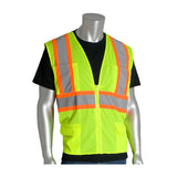 YELLOW ANSI TYPE R CLASS 2 TWO-TONE SIX POCKET MESH VEST