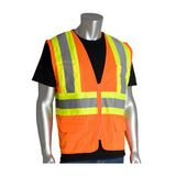 ORANGE ANSI TYPE R CLASS 2 TWO-TONE SIX POCKET MESH VEST