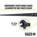 KLEIN 3239 Adjustable Spud Wrench, 16-Inch, 1-5/8-Inch, Tether Hole