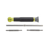 KLEIN 32581 Multi-Bit Electronics Screwdriver, 4-in-1, Phillips, Slotted Bits