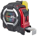 TAJIMA GSSF-25BW Tape Measure - 25 ft x 1 1/16 inch GS-Lock Measuring Tape with Shock Resistant Case & Safety Clip Holder