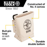 Klein 5416 Tool Bag, Bull-Pin and Bolt Pouch, Belt Strap Connect, 5" x 10" x 9"