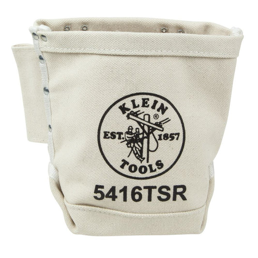 KLEIN 5416TSR Tool Bag, Bolt Bag with Drain Holes, No. 4 Canvas, 5 x 9 x 10-Inch