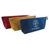 KLEIN 5539LCPAK Zipper Bags, Large Canvas Tool Pouches, Assorted Colors, 3-Pack