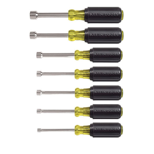 KLEIN 631 Nut Driver Set, 3-Inch Shafts, Cushion-GripÃ†â€™?Ã¢â‚¬Âº, 7-Piece