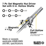 KLEIN 647M Nut Driver Set, Magnetic Nut Drivers, 6-Inch Shafts, 7-Piece