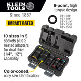 KLEIN 66070 Flip Impact Socket Set, 7-Piece