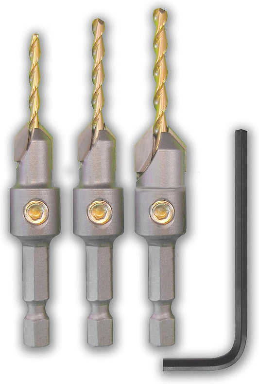 Snappy Tools 46033 Tungsten Carbide Tipped Countersink Set, 3 Piece Set