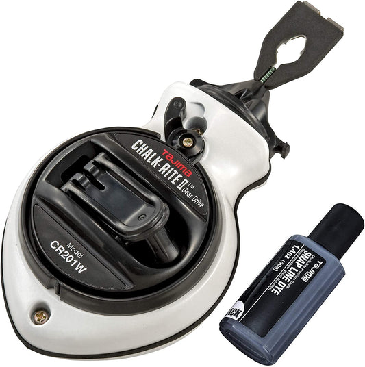TAJIMA CR201W-P Chalk Box - Chalk-Rite II Snap-Line with Extra Bold 1mm Chalk Line