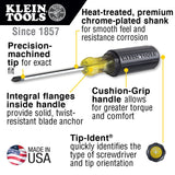 KLEIN 85076 Screwdriver Set, Slotted and Phillips, 7-Piece