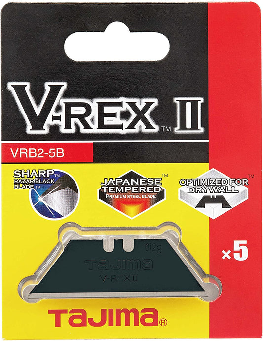 Tajima VRB2-5B V-REX II Premium Tempered Steel Utility Knife Blades, 5-Pack