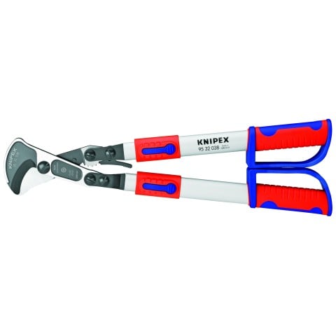 KNIPEX 95 32 038 22 in Ratcheting Cable Cutters with Comfort Grip Handles