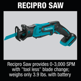 Makita XT801X1 18V LXT Lithium‑Ion Cordless 8‑Pc. Combo Kit (3.0Ah)