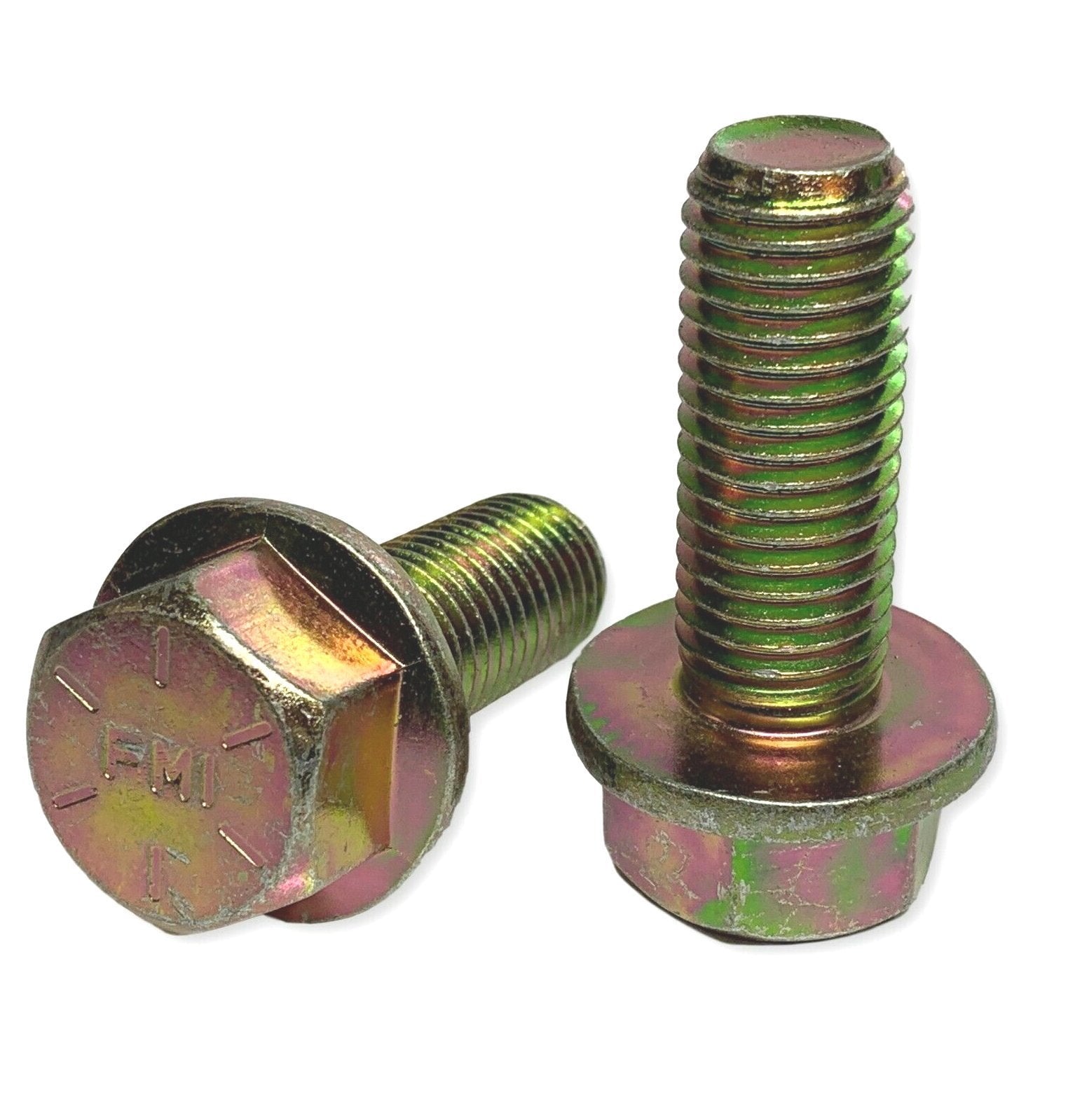 M8-1.25 x 45mm Grade 10.9 Hex Metric Flange Bolts Yellow Zinc Hardened