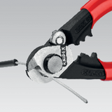 KNIPEX 95 61 190 Heavy Duty Forged Steel 7 1 2 in Wire Rope Cutters with 64 HRC Cutting Edge
