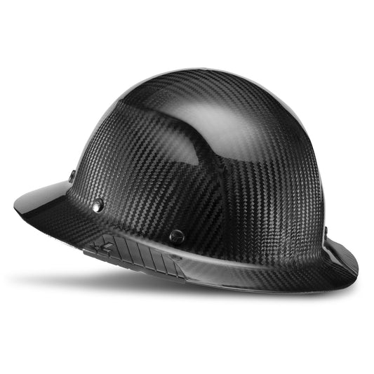 LIFT Safety HDC-15KG DAX Carbon Fiber Full Brim Hard Hat - Ratchet Suspension - Gloss Black