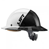 LIFT Safety HDF50C-19WC DAX 50-50 Carbon Fiber Full Brim Hard Hat - Ratchet Suspension - White/Black