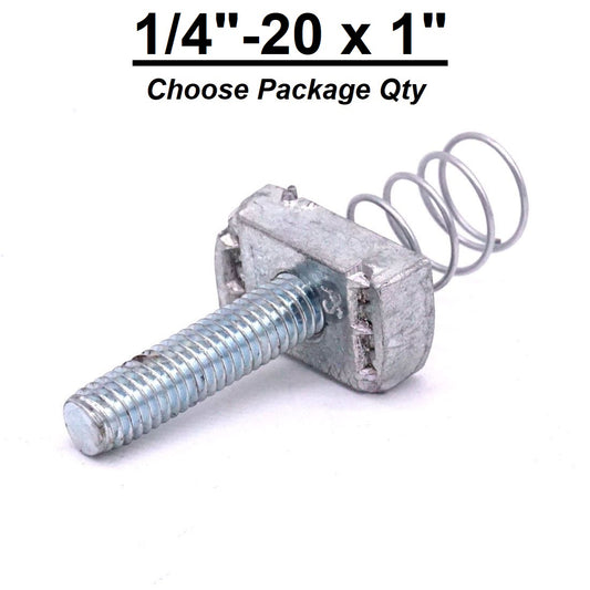 1/4"-20 x 1" Spring Nut Stud for Unistrut Channel #423416