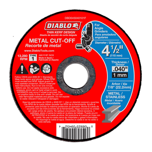Diablo DBD045040101F 4-1/2" Metal Cut-Off Disc